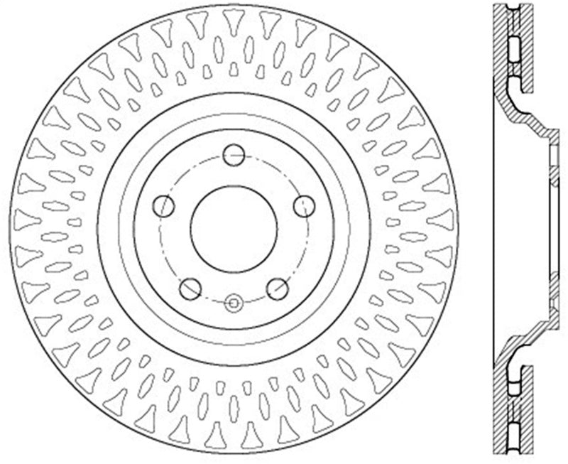 StopTech Sport Cryo Cross Drilled Brake Rotor; Front Left