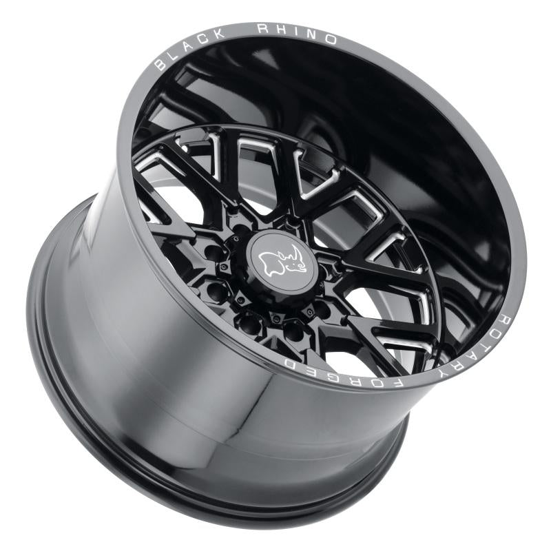 Black Rhino Grimlock 20x9.5 6x139.7 ET12 CB 112.1 Gloss Black w/Milled Spokes Wheel 2095GRM126140B12 Main Image