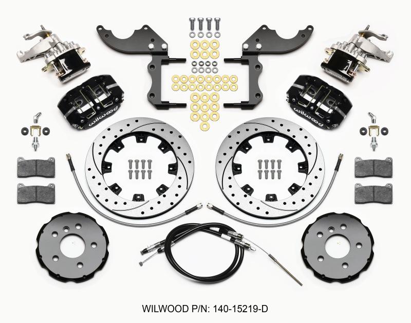 Wilwood Dynapro Radial4 / MC4 Rear Kit 12.19 Drilled 2014-2015 Mini Cooper w/Lines & Cables 140-15219-D Main Image