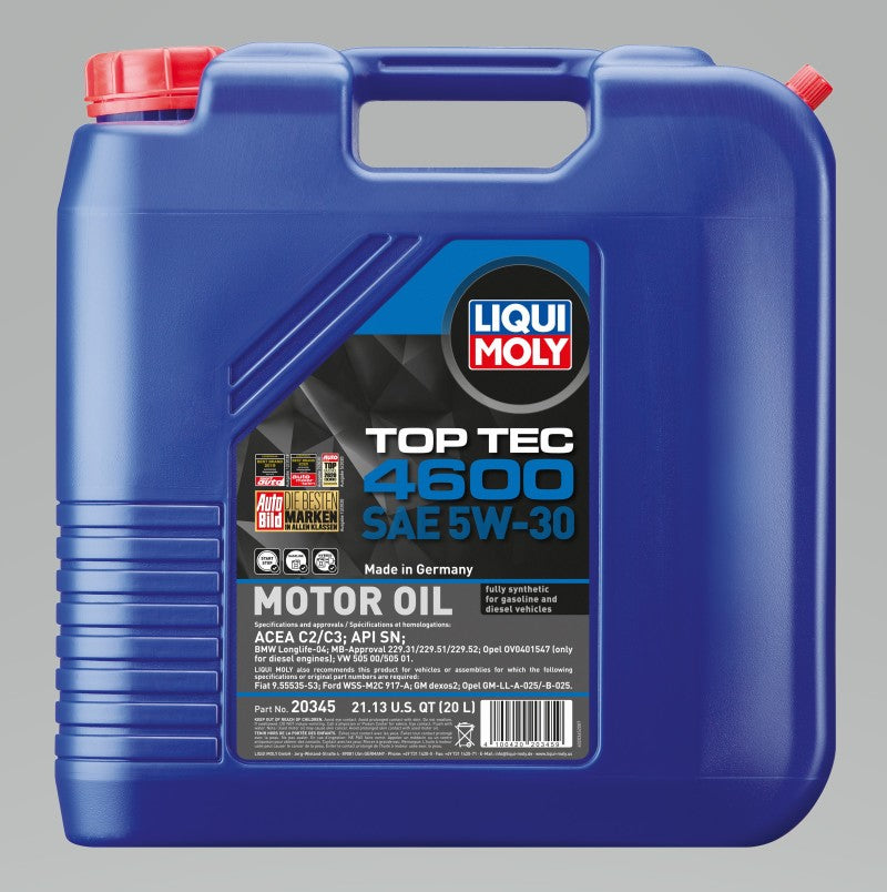 LIQUI MOLY 20L Top Tec 4600 Motor Oil 5W-30 20345