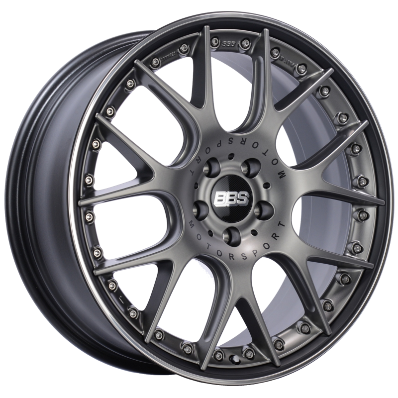 BBS CH-RII 20x8.5 5x120 ET32 Satin Platinum Center Black Lip SS Rim Prot Wheel -82mm PFS/Clip Req CH651PBPO Main Image