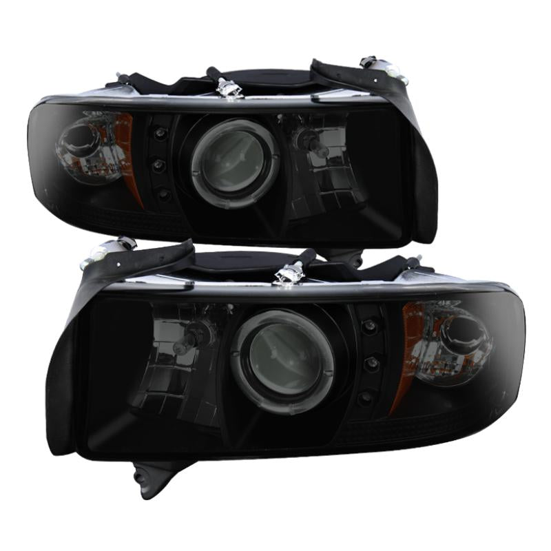 Spyder Dodge Ram 1500 94-01 Sport Projector Headlights LED Halo LED Blk Smke PRO-YD-DR94-HL-AM-BSM 5078414 Main Image