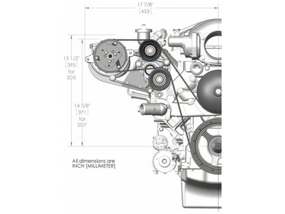 Holley LS A/C Accessory Drive Bracket - Fits Sanden SD508 or SD7 Comp.