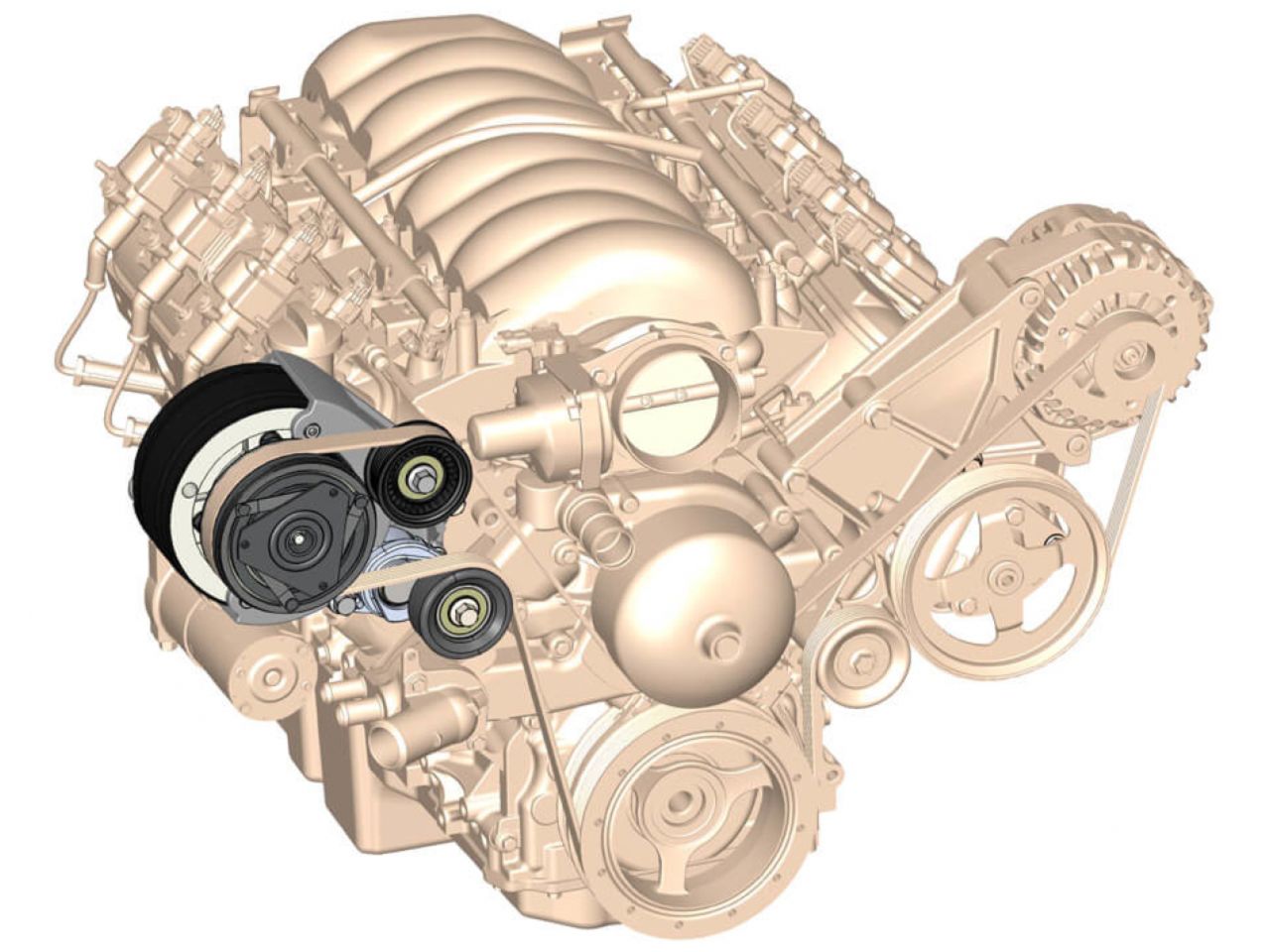 Holley LS A/C Accessory Drive Kit - R4 A/C Compressor, Tensioner & Pulleys
