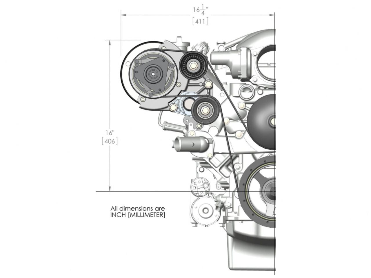 Holley LS A/C Accessory Drive Kit - R4 A/C Compressor, Tensioner & Pulleys