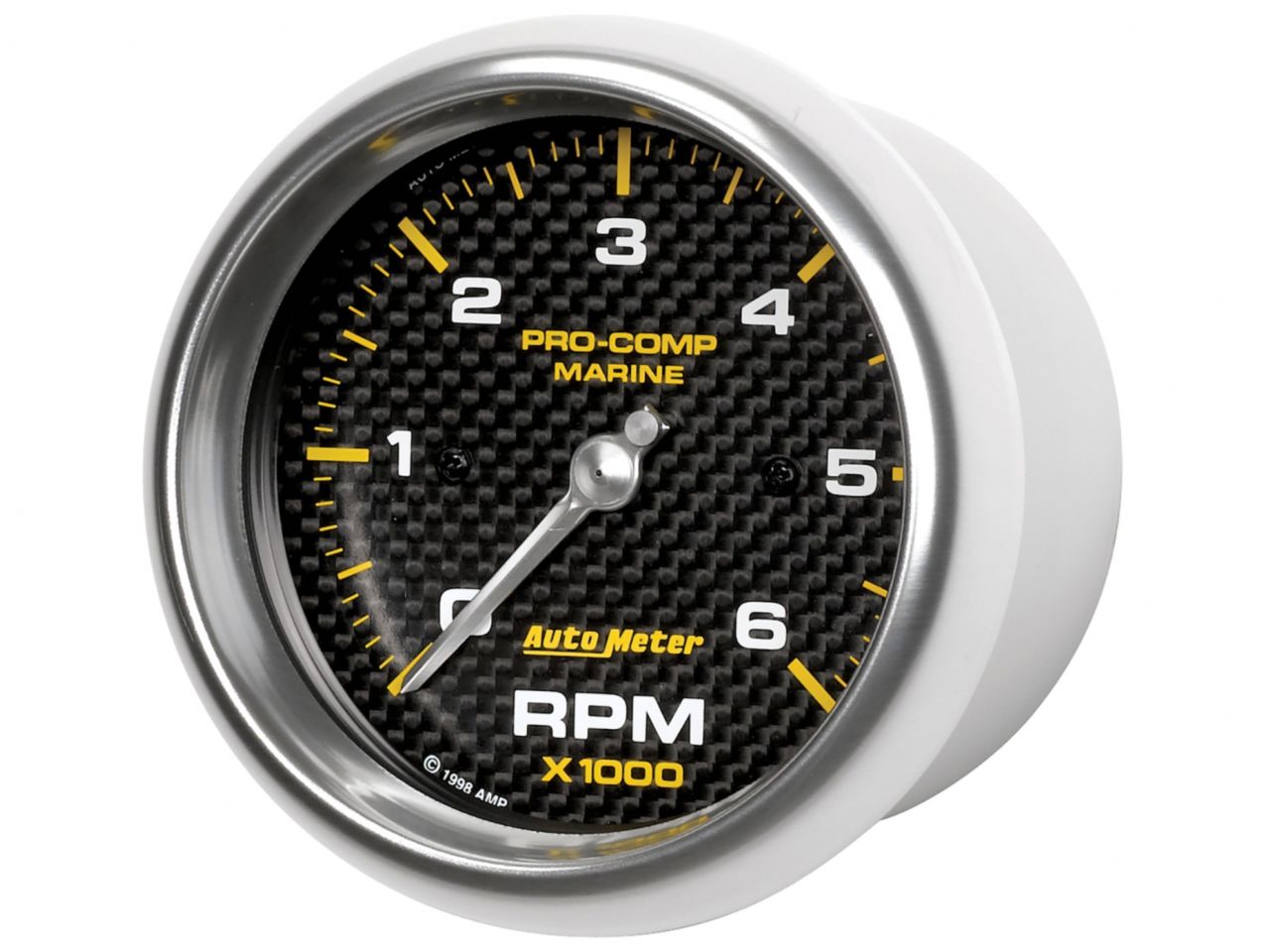 Autometer Gauge, Tachometer, 3 3/8", 6k Rpm, Marine Carbon Fiber