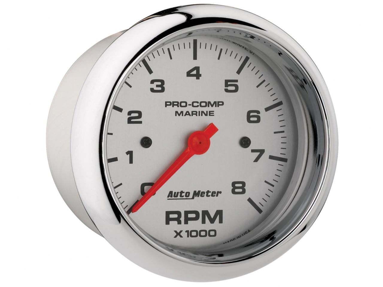 Autometer Gauge, Tachometer, 3 3/8", 8k RPM, Marine Chrome