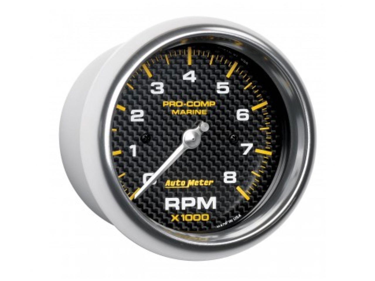 Autometer Gauge, Tachometer, 3 3/8", 8k Rpm, Marine Carbon Fiber