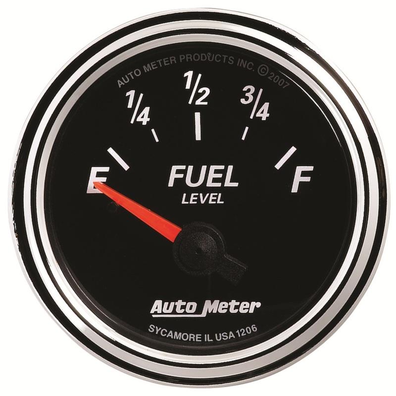 Autometer Designer Black II 52mm 240 Ohm Empty/33 Ohm Full Fuel Level Gauge 1206 Main Image