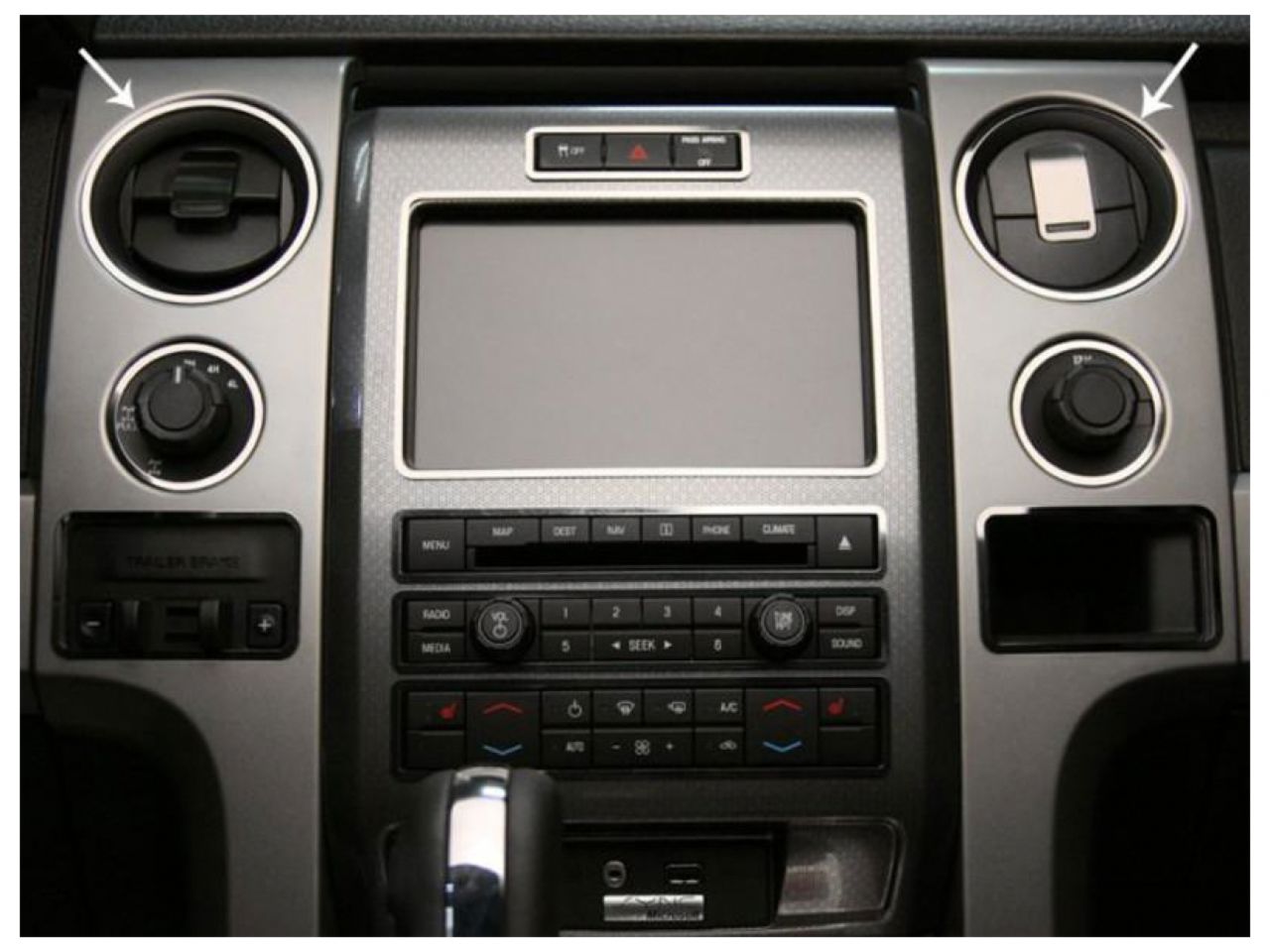American Car Craft (ACC) 2010-2014 Ford F150/Raptor - A/C Front Vent Trim Rings | 8Pc Polished/