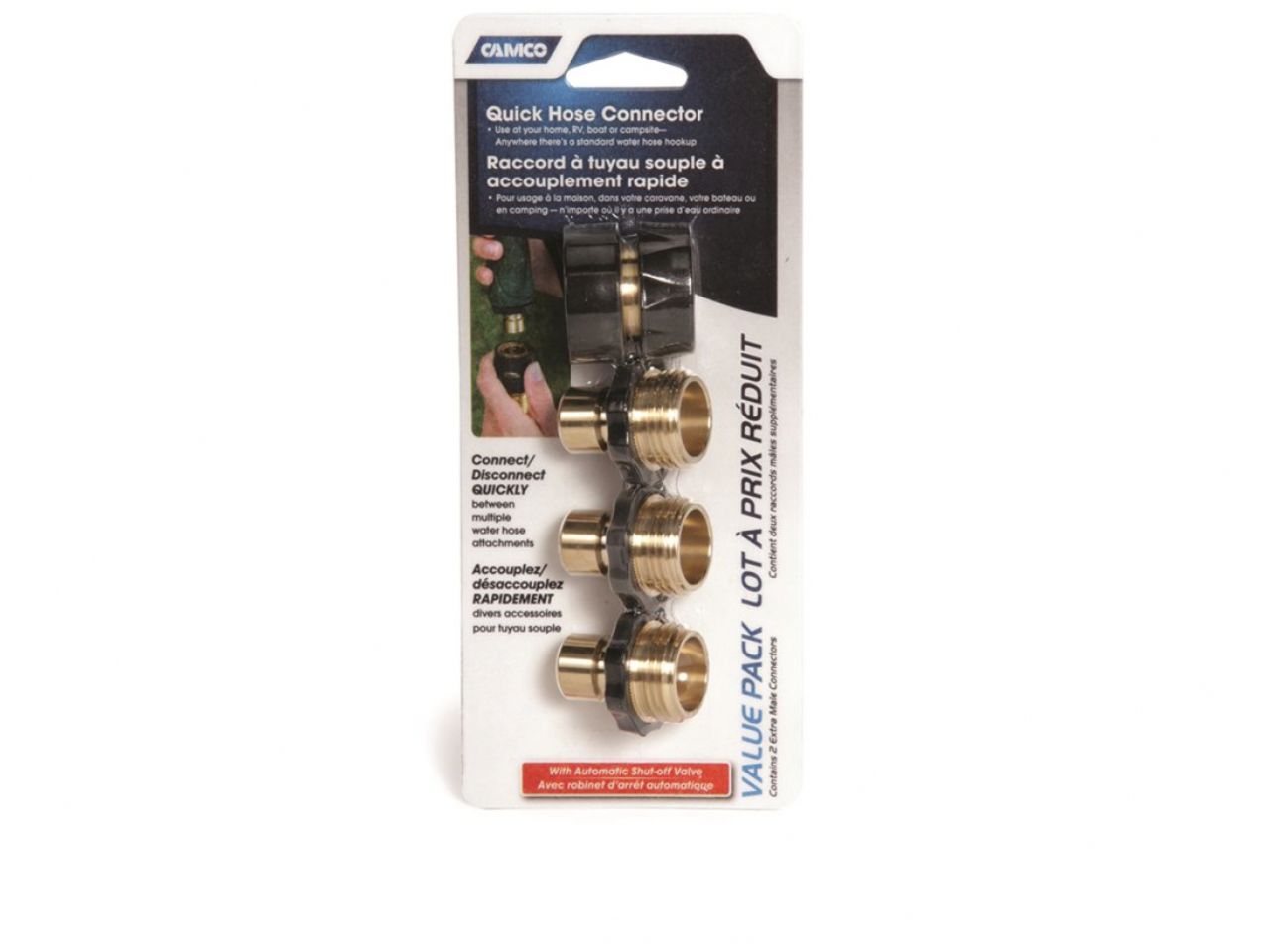 Camco Quick Hose Connect - Brass Value Pack Bilingual LLC