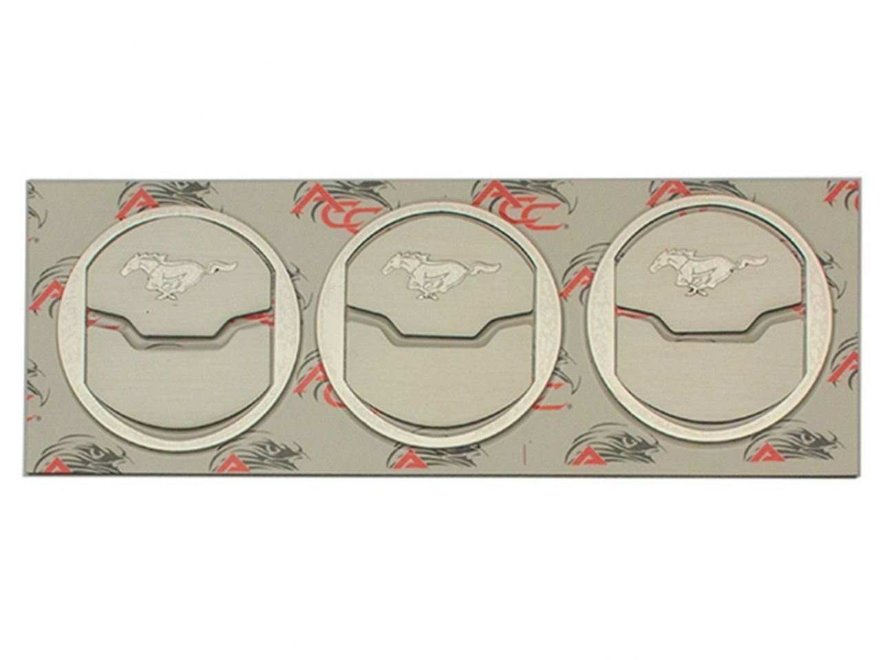 American Car Craft (ACC) 2015-2017 Mustang - A/C Vent (3) Trim Kit w/Polished Inlay Pony