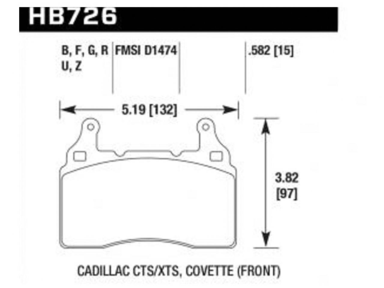 Hawk Brake Pads HB726F.582 Item Image