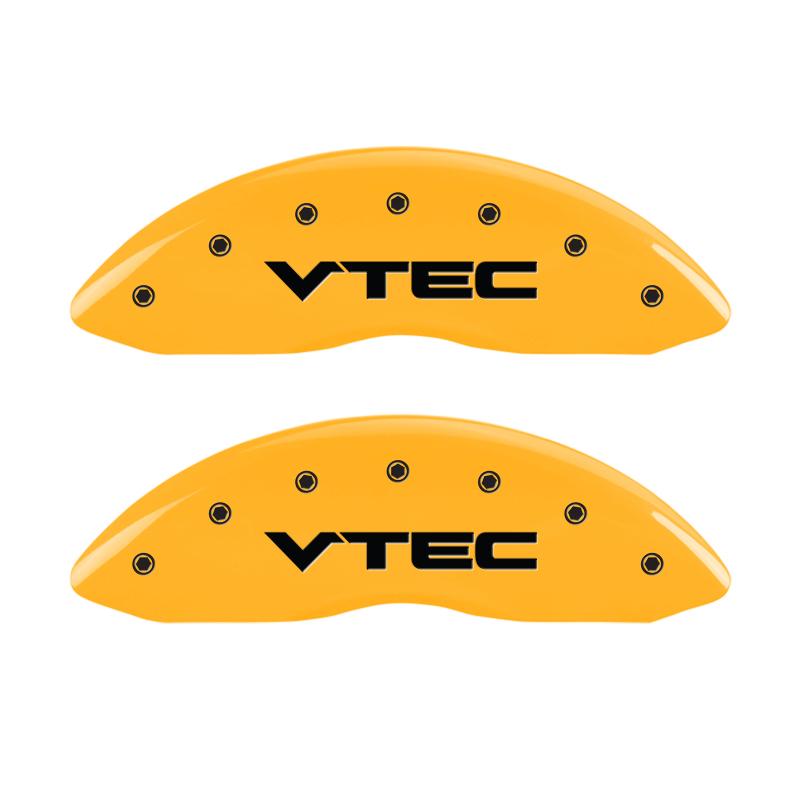 MGP 4 Caliper Covers Engraved Front & Rear Vtech Yellow Finish Black Char 2009 Honda Ridgeline 20139SVTCYL Main Image