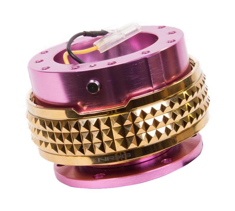 NRG Quick Release Kit - Pyramid Edition - Pink Body / Chrome Gold Pyramid Ring SRK-210PK/CG Main Image