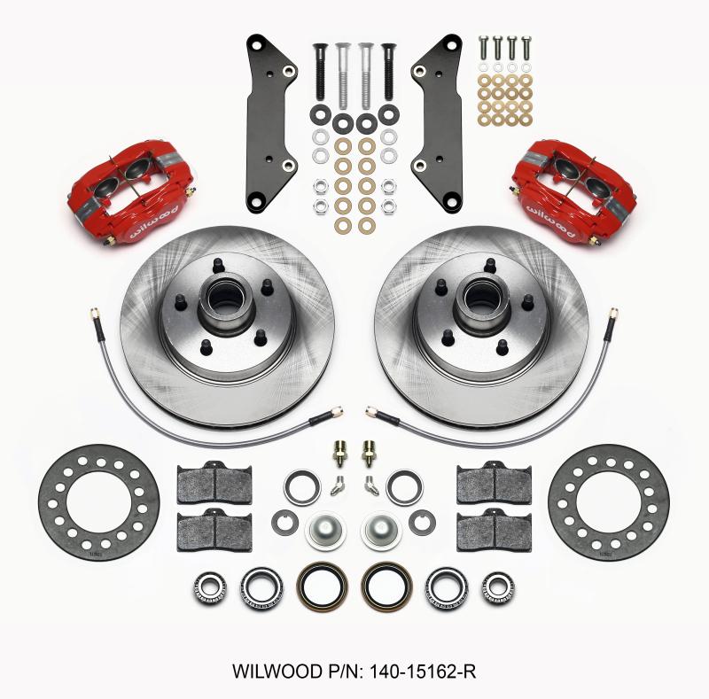Wilwood Forged Dynalite-M Front Kit 11.88in 1 PC Rotor&Hub Red Cadillac 1957-60 140-15162-R Main Image