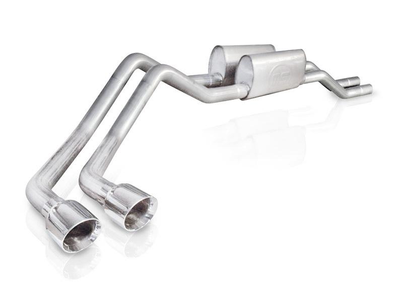 Stainless Works 2004-08 F150 5.4L Exhaust 2-1/2in Chambered Mufflers Behind Passenger Tire Exit 08F150TDRT Main Image