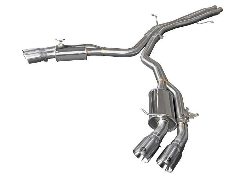 aFe 18-20 Audi RS5 Coupe MACH Force-Xp 3in to 2.5in 304 SS Axle-Back Exhaust System-Quad Polish Tips 49-36427-P