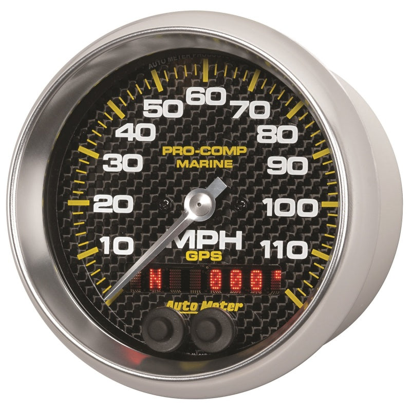 Autometer Marine Carbon Fiber Ultra-Lite 3-3/8in 120MPH GPS Speedometer Gauge 200637-40