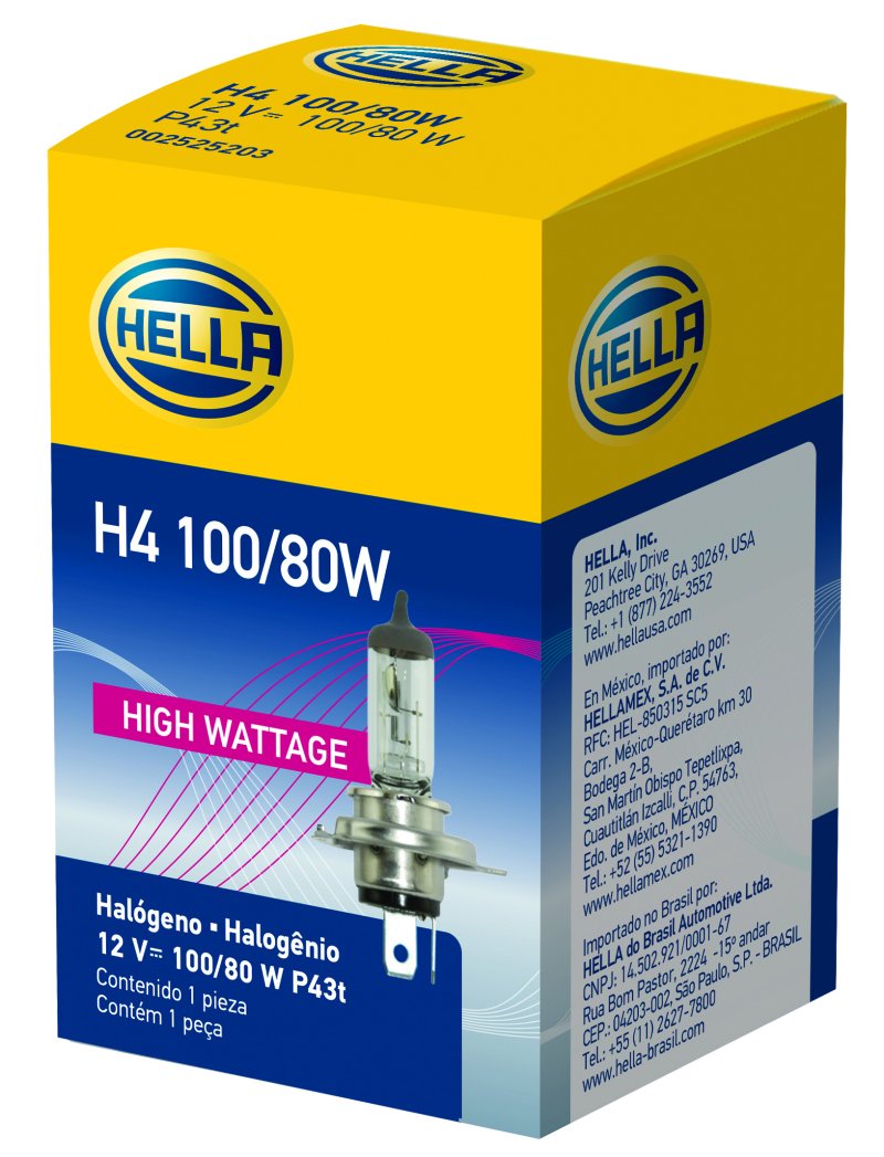 Hella H4 12V 80/100W Halogen Headlight Bulb - Universal (Minimum Order 20) 358110121 Main Image