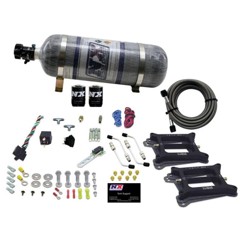 Nitrous Express Dual/4150/Gasoline Nitrous Kit (50-300HP) w/Composite Bottle 30240-12 Main Image