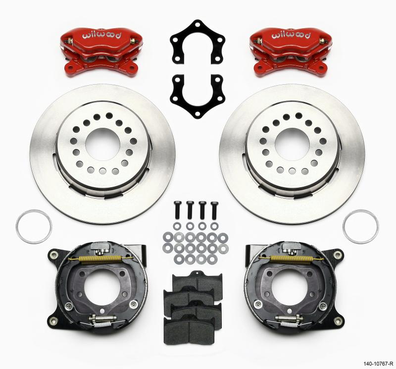 Wilwood Forged Dynalite P/S Park Brake Kit Red Mopar/Dana 2.50in Off w/Snap Ring Brng 140-10767-R Main Image