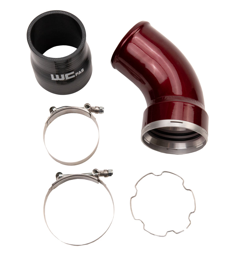 Wehrli 06-10 GM LBZ/LMM Duramax Passenger Side Intercooler Outlet Elbow Kit - WCFab Red WCF100466-RED