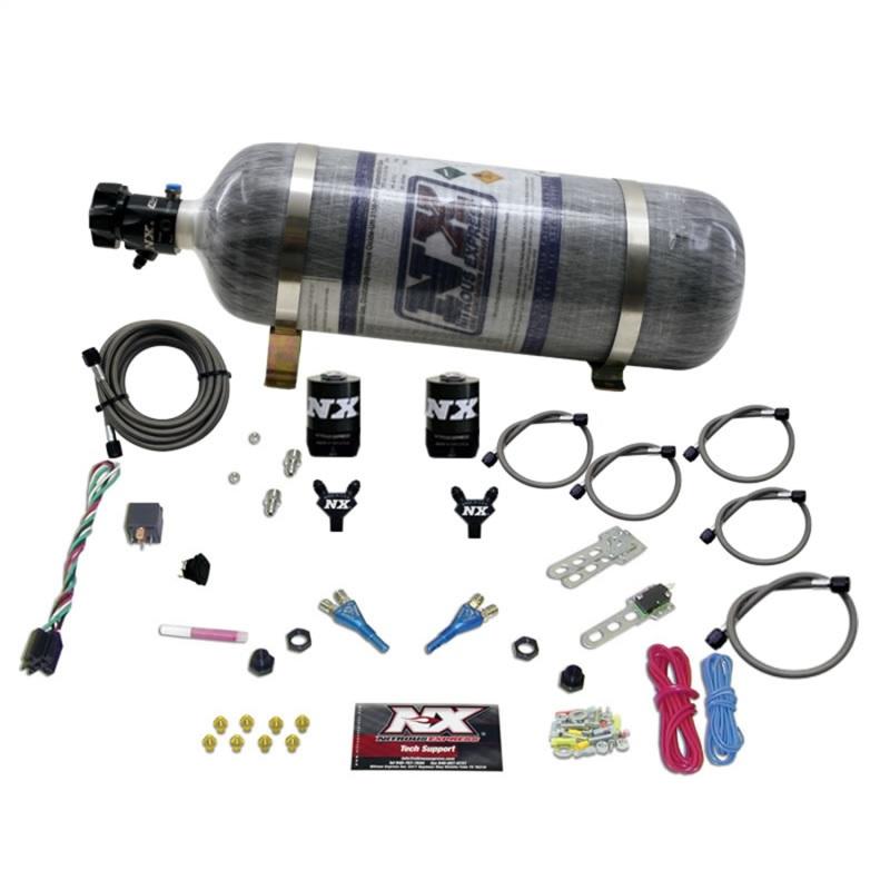 Nitrous Express GM EFI Dual Nozzle Nitrous Kit (100-300HP) w/Composite Bottle 20215-12 Main Image