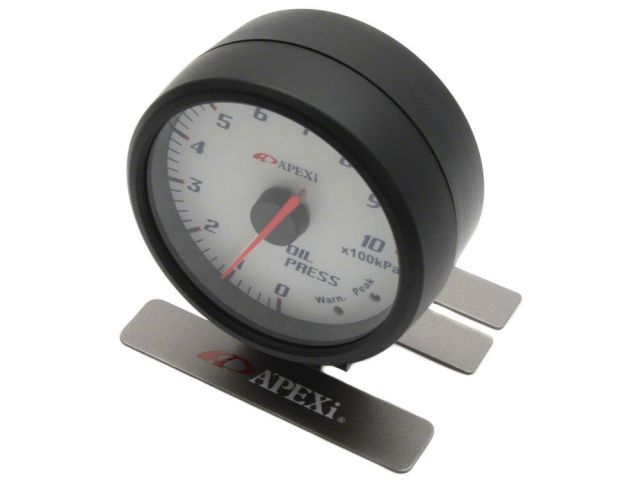 APEXi 60mm Oil Pressure Gauge White Face Black Bezel