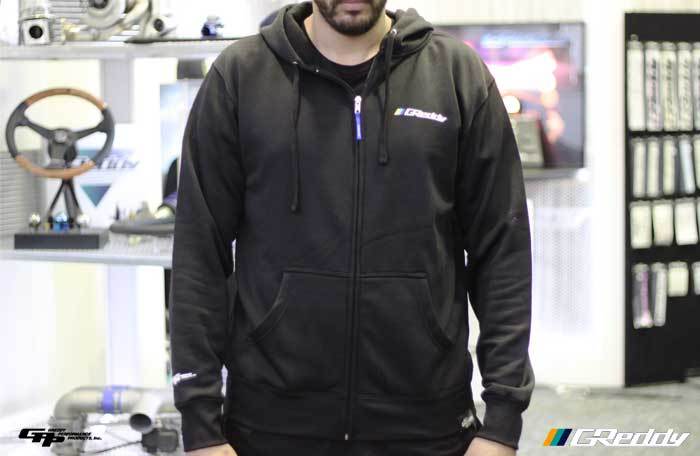 GReddy Racing GReddy Zip Hoodie Jacket, Water Resistant, Black