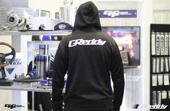 GReddy Racing GReddy Zip Hoodie Jacket, Water Resistant, Black