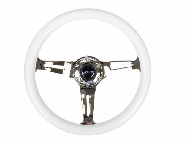 NRG Classic Wood Grain Wheel - 350mm 3 Brushed Aluminum Spokes