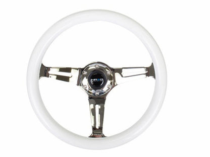 NRG Classic Wood Grain Wheel - 350mm 3 Brushed Aluminum Spokes