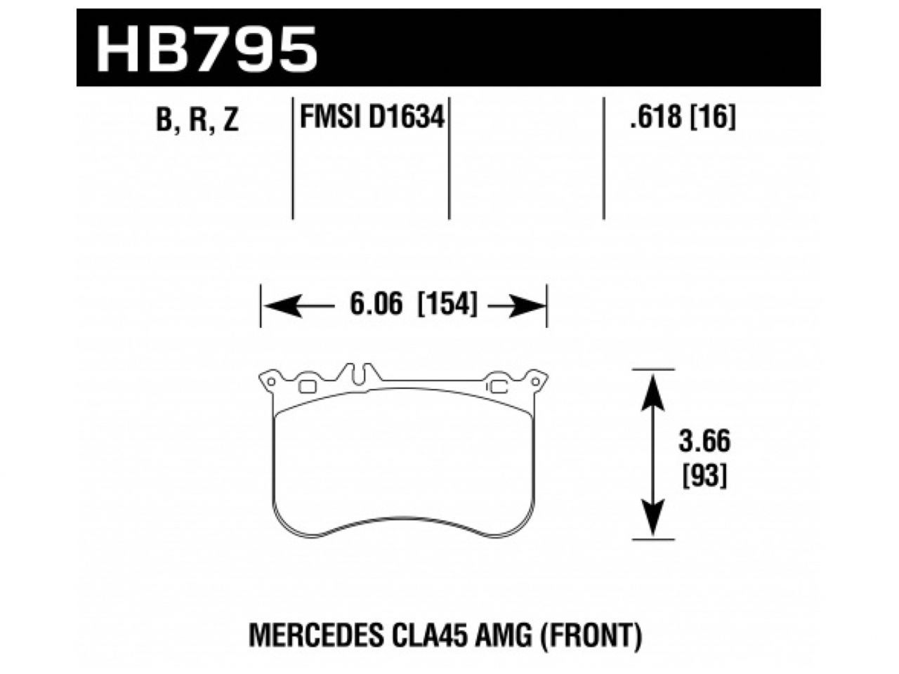 Hawk Brake Pads HB795B.618 Item Image