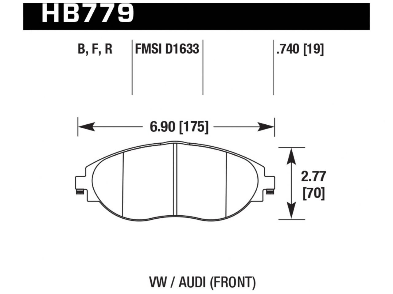 Hawk Brake Pads HB779B.740 Item Image