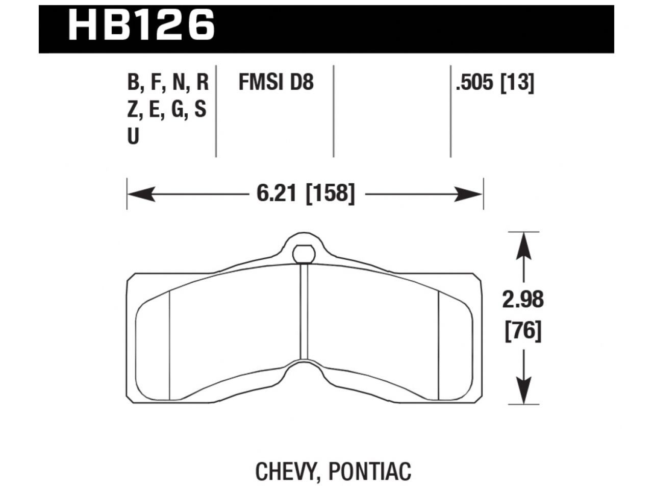 Hawk Brake Pads HB126U.505 Item Image