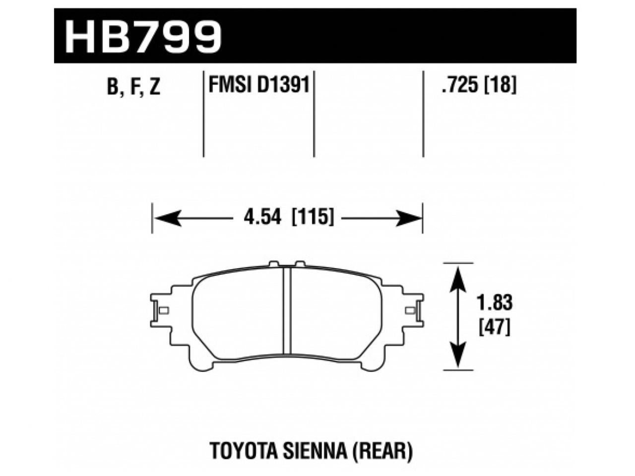 Hawk Brake Pads HB799Z.597 Item Image