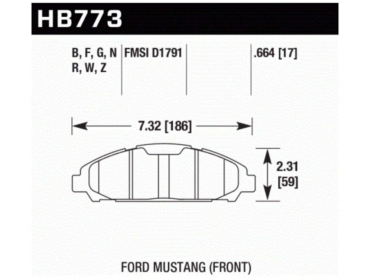 Hawk Brake Pads HB773W.664 Item Image