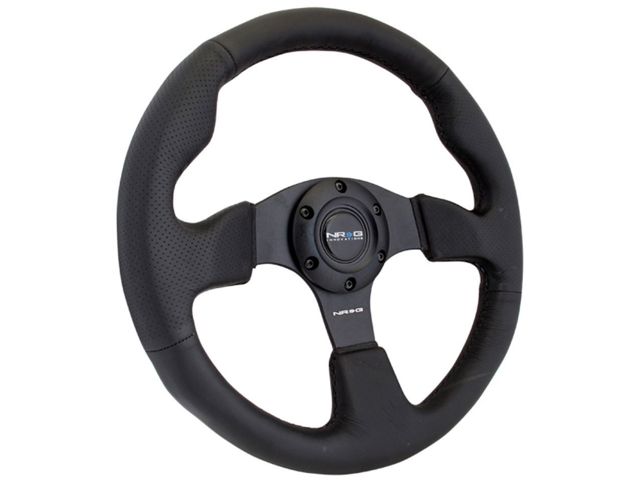 NRG Reinforced Steering Whee-Leather Steering Wheel 320mm w/ Black Stitch