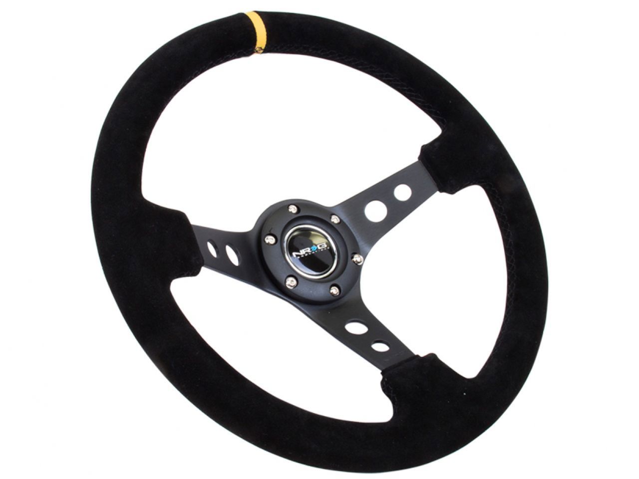 NRG Reinforced Steering Wheel-350mm Sport Steering Wheel (3" Deep)-Suede