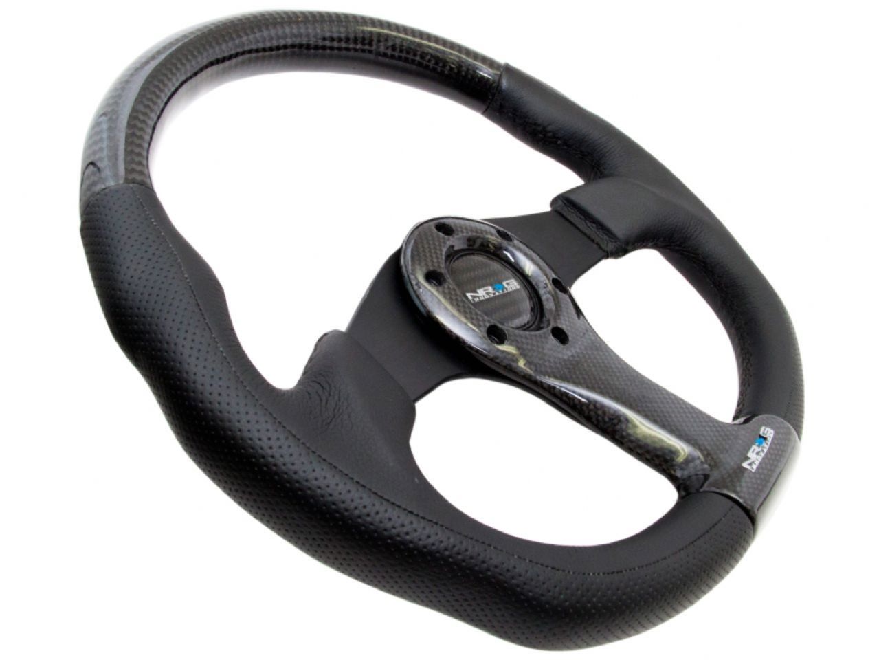 NRG Carbon Fiber Steering Wheel 350mm Black Oval Shape