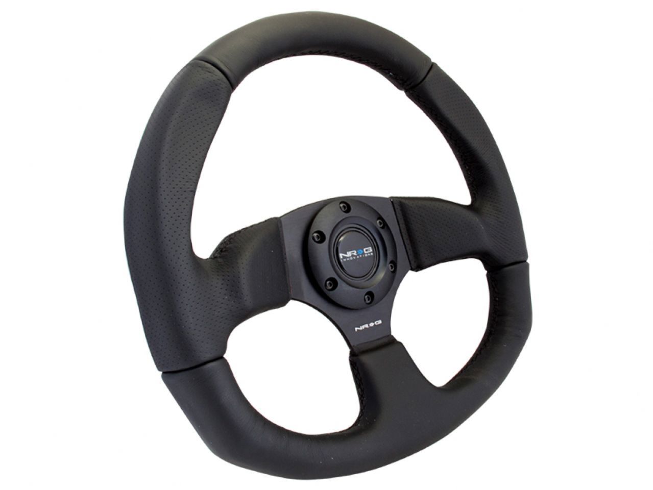 NRG Reinforced Steering Wheel-Leather Steering Wheel w/ Black Stitch