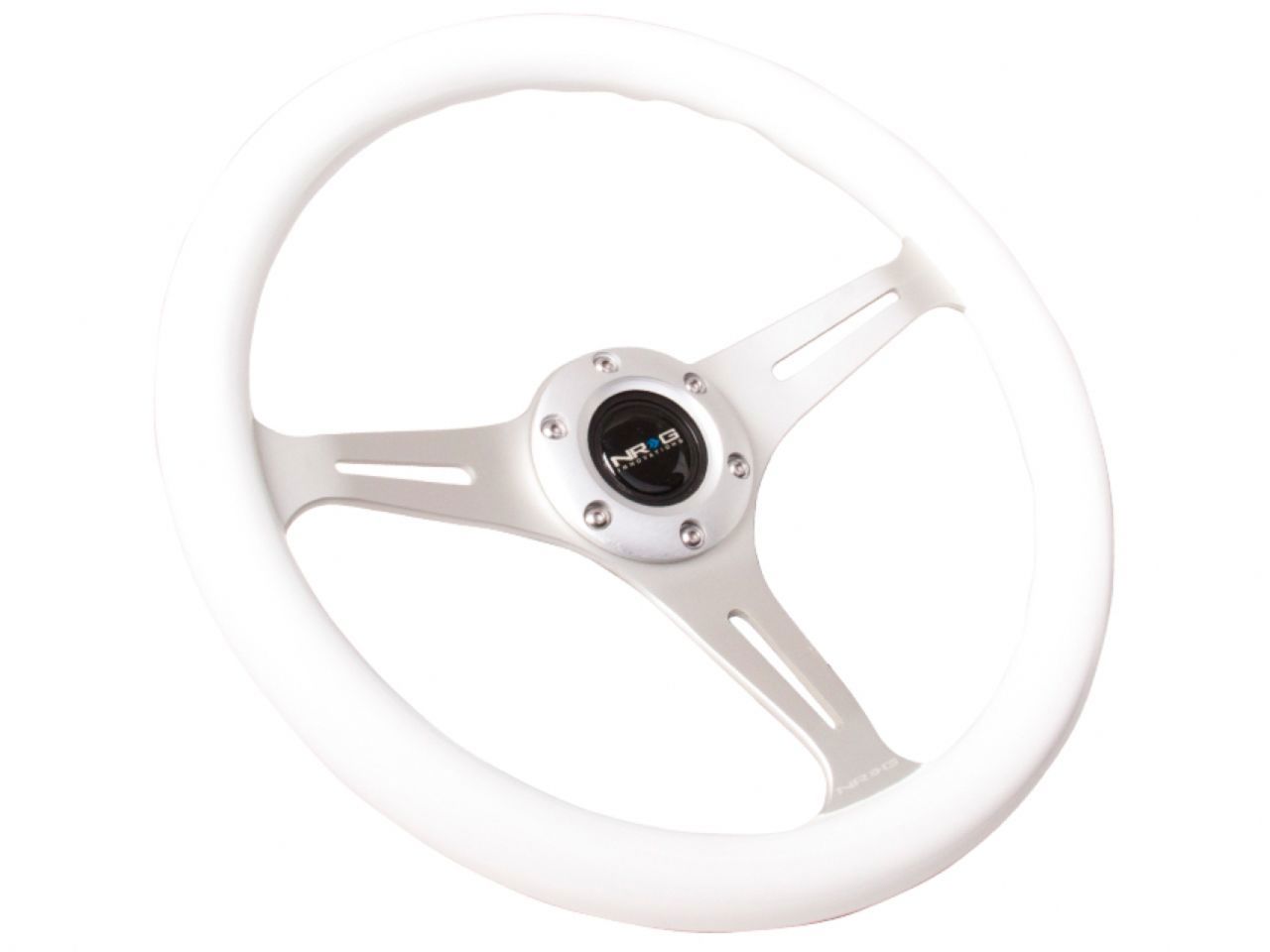 NRG Classic Wood Grain Wheel - 350mm 3 Brushed Alluminum Spokes - White