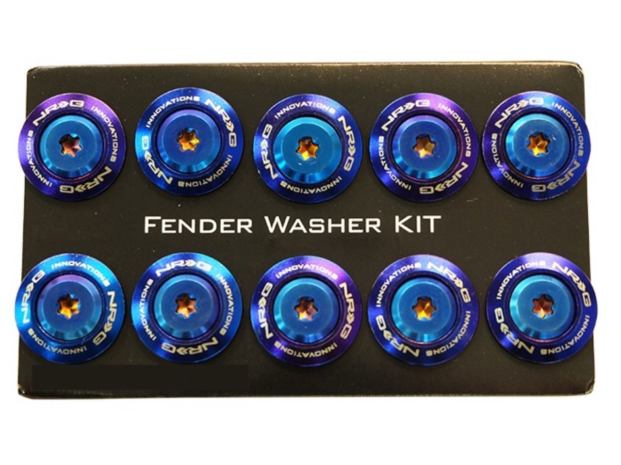 NRG Fender Washer Kit, Set of 10, Thin washers Titanium Burn w/ Real Titan