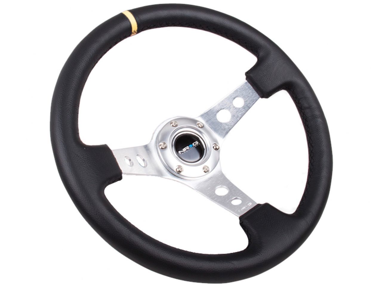 NRG Reinforced Steering Wheel - 350mm Sport Steering Wheel (3" Deep) - SIL