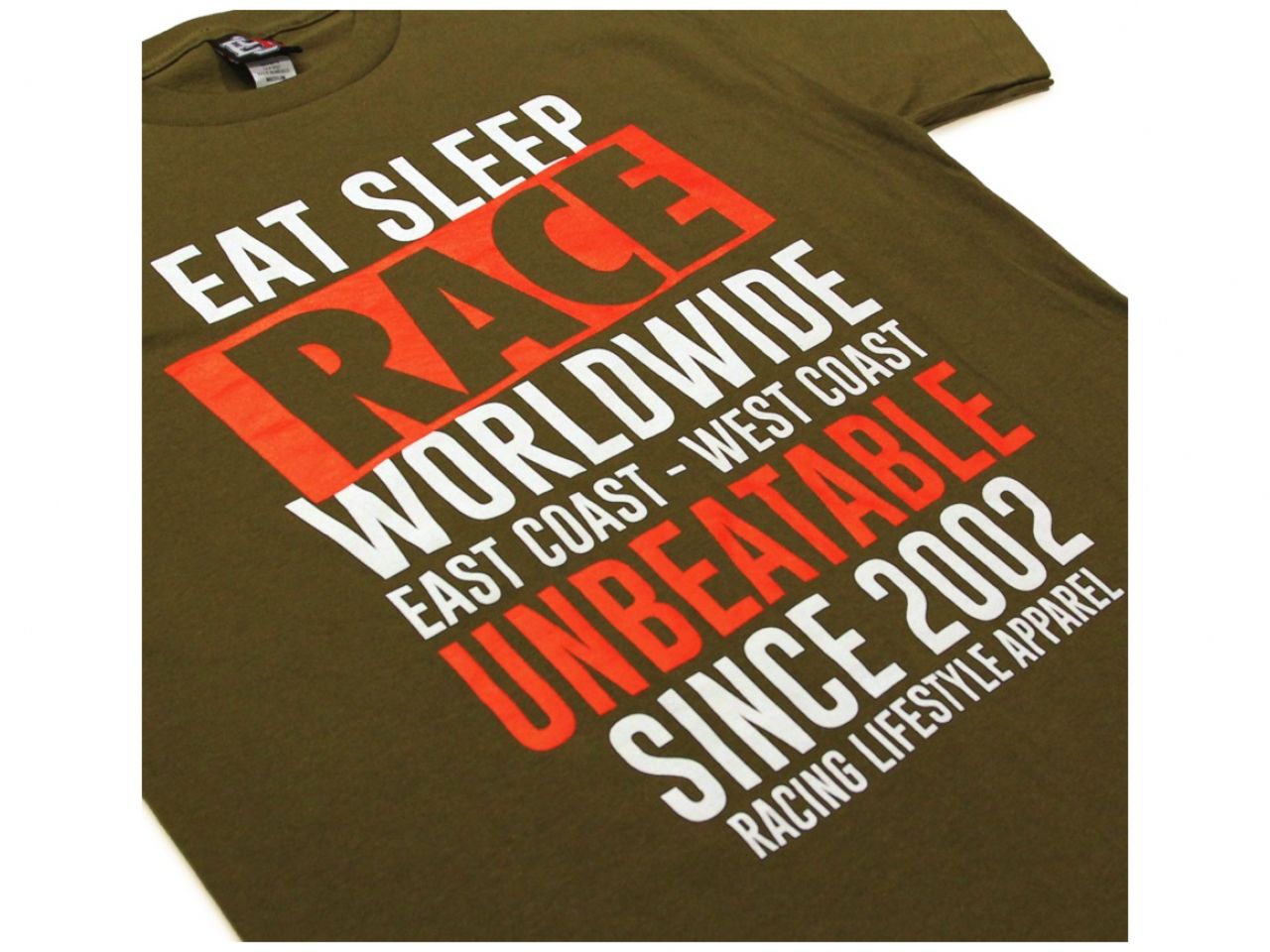 Eat Sleep Race Olive Box Crew T-Shirt