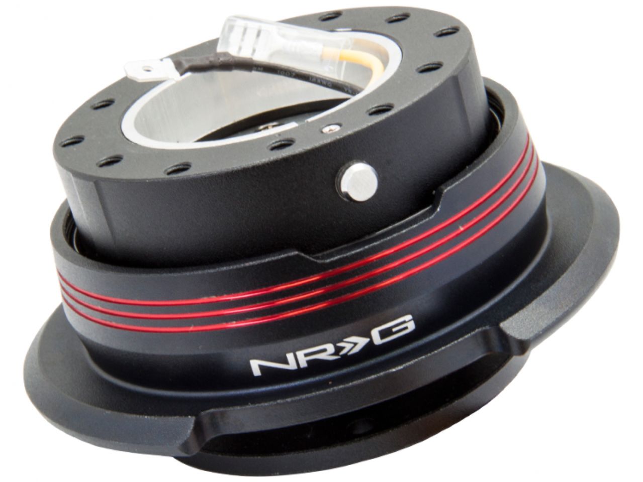 NRG Quick Release Kit - Black Body / Black Ring w/ Red Horizontal Stripes