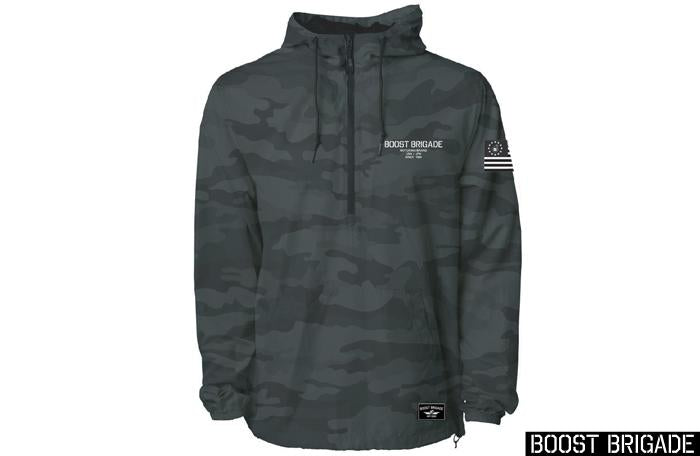 Boost Brigade Boost Brigade Motoring Stencil 1/4 Zip Jacket - Black Camo