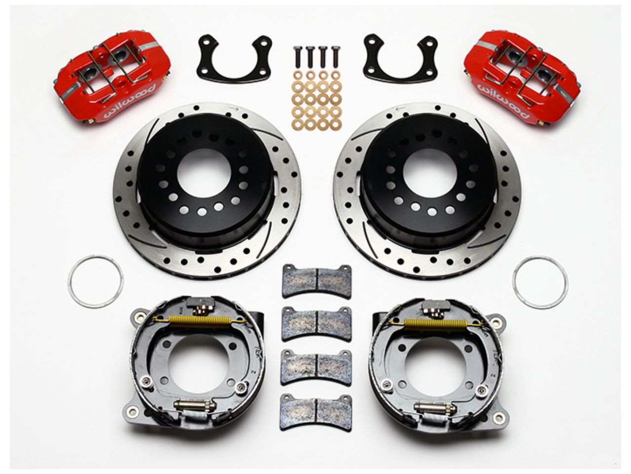 Wilwood FDP-LP 11.00" P-Brake Kit, Drill-Red, New Big Ford 2.50" Offset