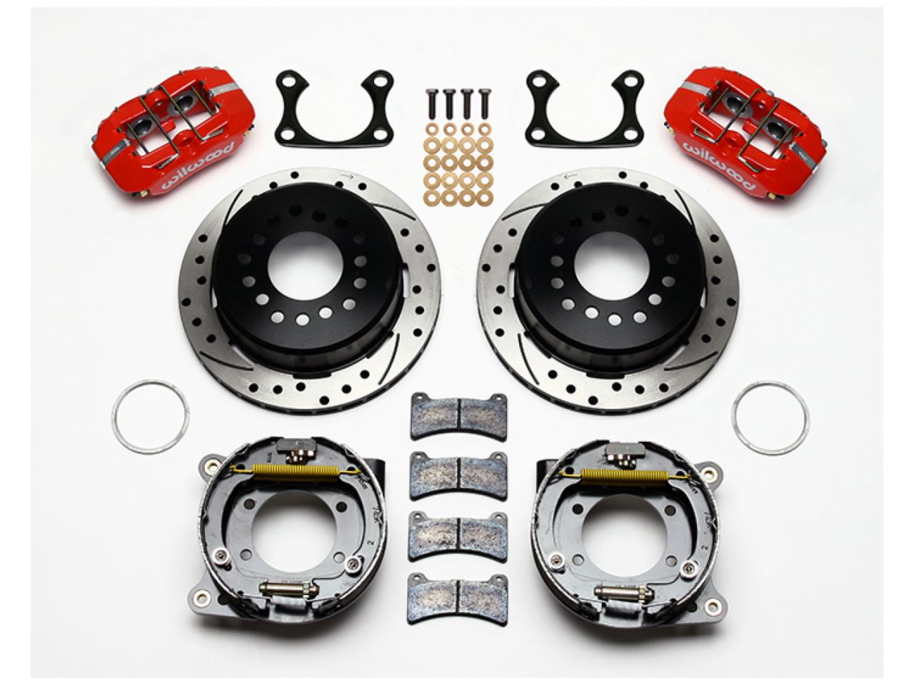 Wilwood FDP-LP 11.00" P-Brake Kit, Drill-Red, Big Ford 2.36" Offset